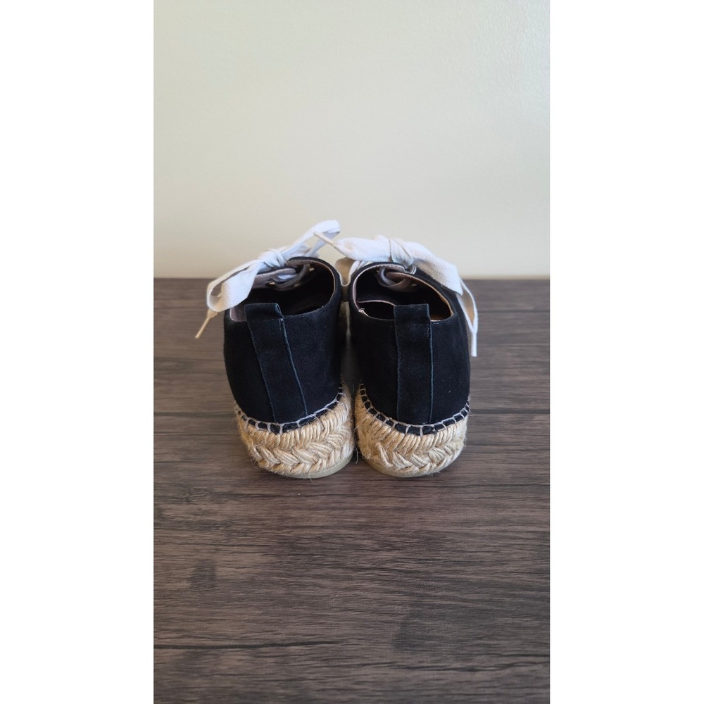 Eric Michael Black Suede Espadrille Platform Lace Up Shoes Spain Womens 38/7.5 - Picture 5 of 8
